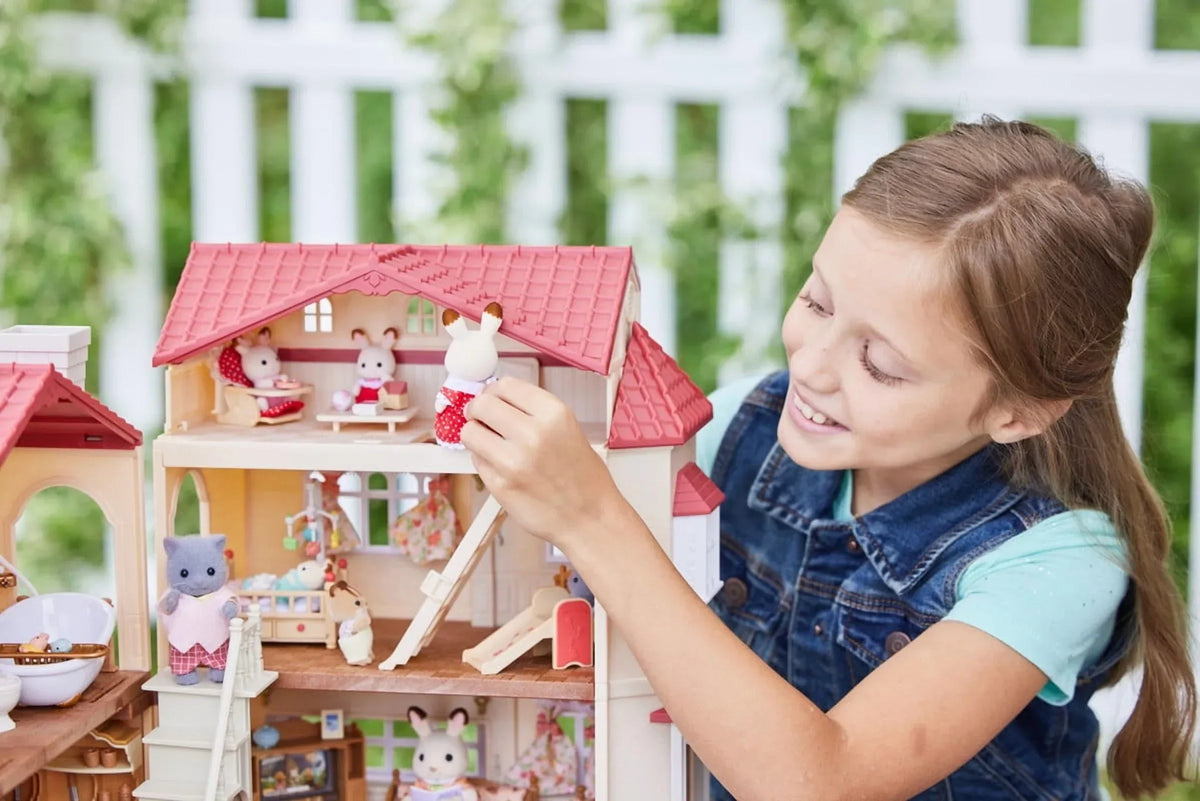 Calico Critters Red Roof Country Home - Secret Attic Playroom, Dollhouse Playset