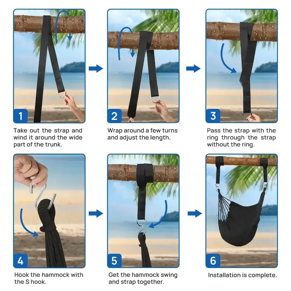 FGY Hammock Chair Swing Portable Canvas Camping Hanging Seat for Outdoor Indoor