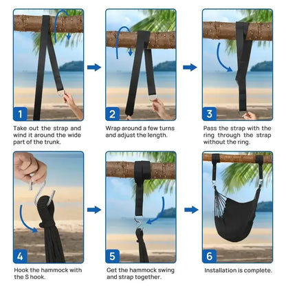 FGY Hammock Chair Swing Portable Canvas Camping Hanging Seat for Outdoor Indoor