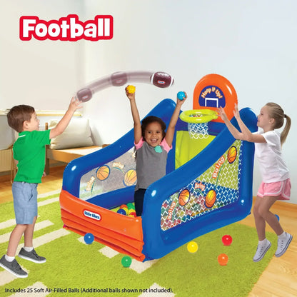 Little Tikes Hoop It Up! Play Center, 3-in-1 Sports Activity Set with 25 Balls, Indoor & Outdoor, Ages 3–6