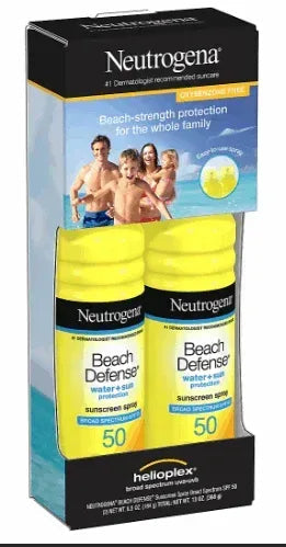 Neutrogena Beach Defense SPF 50 Spray Sunscreen – 2 Pack
