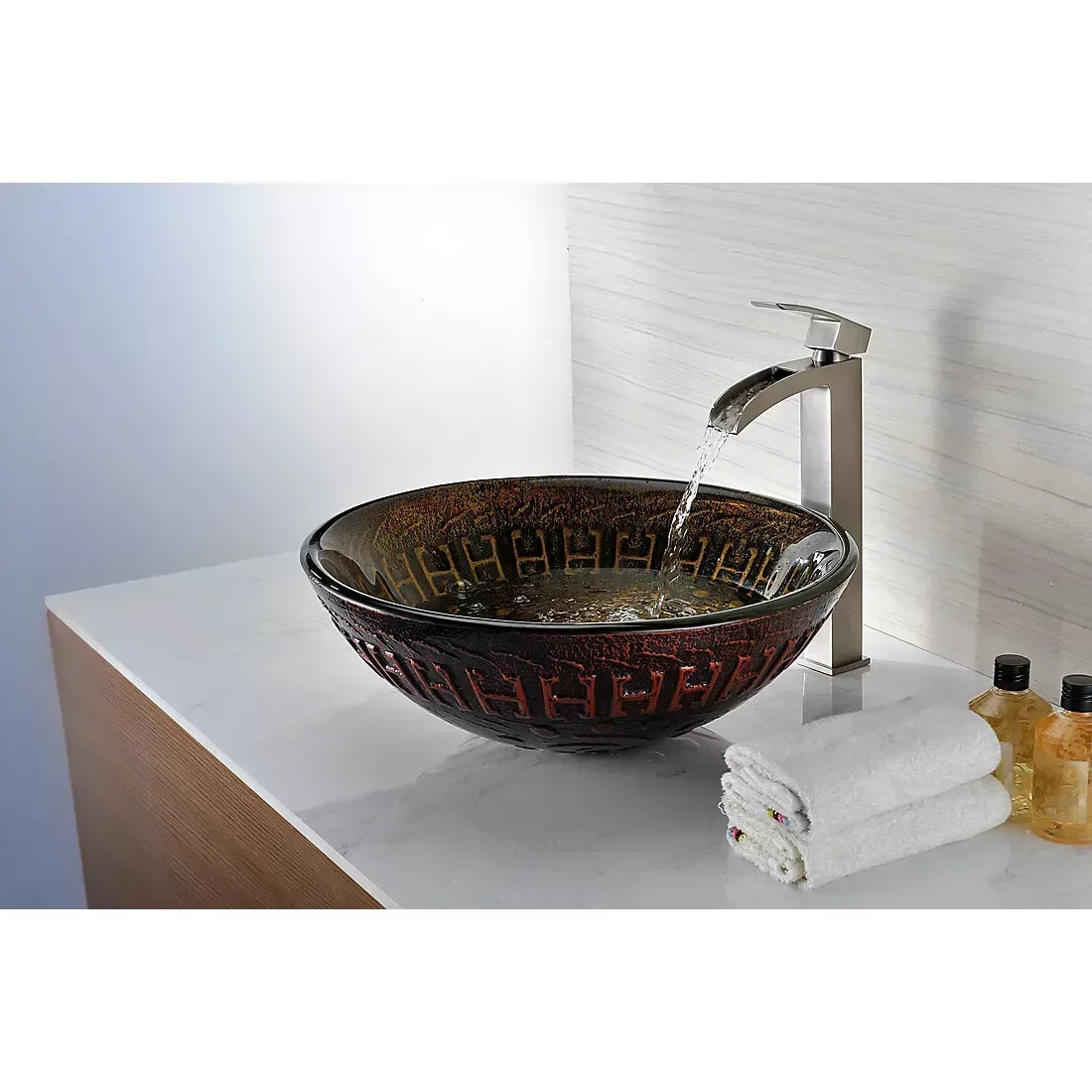 ANZZI Opus Bathroom Sink - Lustrous Brown