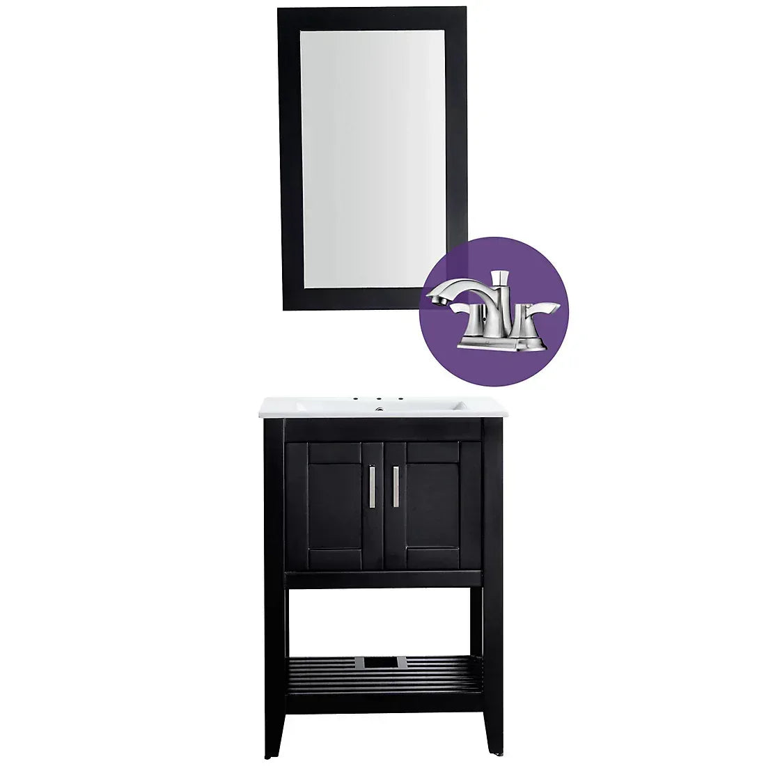 ANZZI Mosset 24" Bathroom Vanity with 014B Faucet - Black