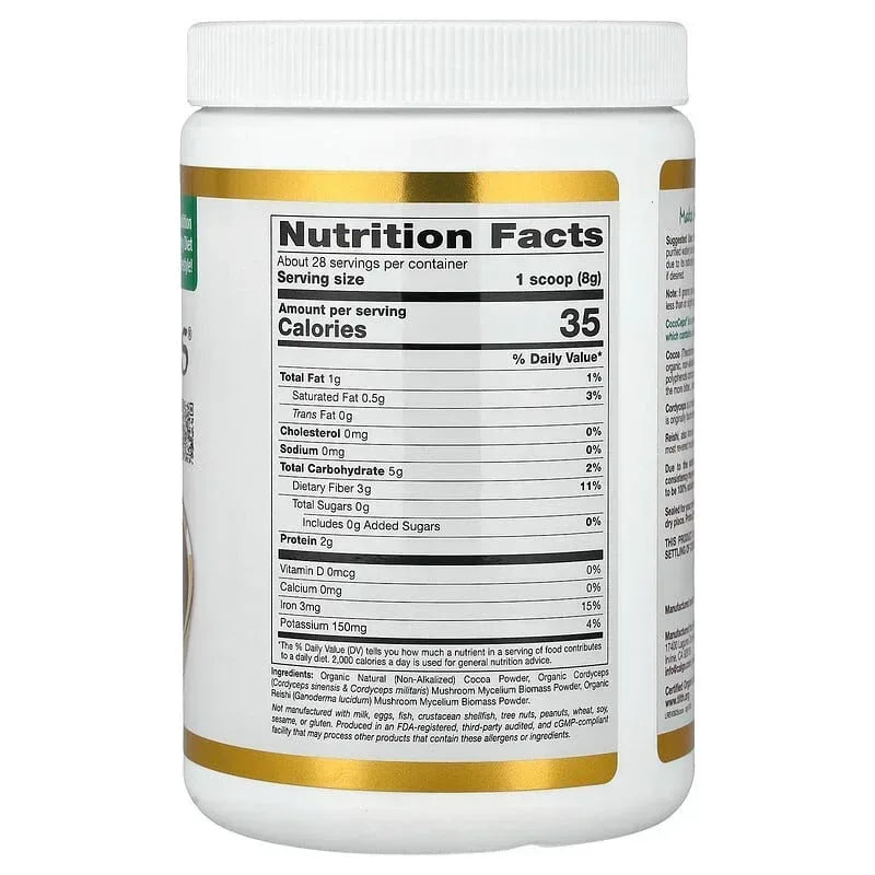 California Gold Nutrition, Superfoods, CocoCeps, Organic Cocoa, Cordyceps & Reishi, 7.93 oz (225 g)