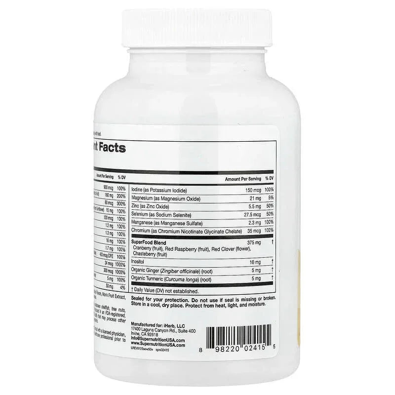 Super Nutrition, Simply One®, 50+ Women Multivitamin + Supporting Herbs, Mixed Berry , 90 Chewable Tablets