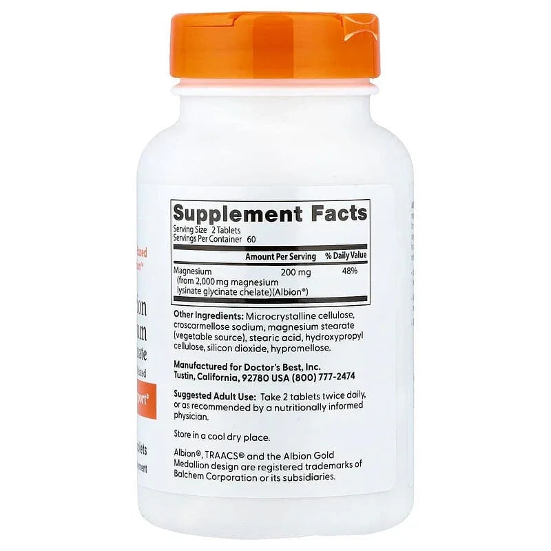 Doctor's Best, High Absorption Magnesium, Tablets (100 mg per Tablet)