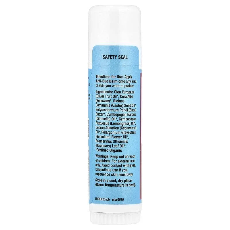 Mild By Nature, Anti-Bug Balm Stick, Cedarwood, Geranium & Rosemary Oil, 0.6 oz (17 g)
