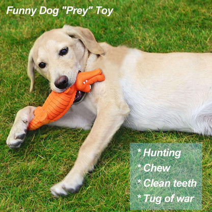 Pet Deluxe Squeaky Dog Toys for Aggressive Chewers, Durable Dog Toys Natural Rubber, Interactive Tough Dog Chew Crocodile Toy Teeth Cleaning for Medium Large Dogs