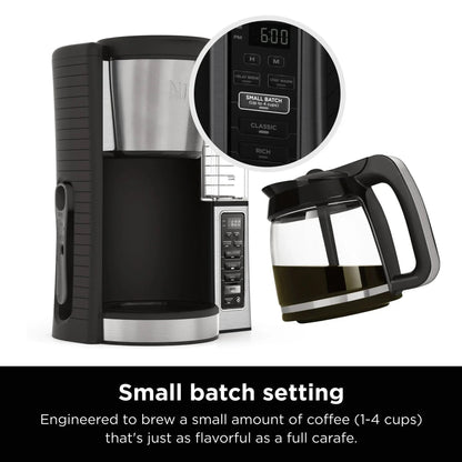 Ninja 12-Cup Programmable Coffee Brewer, 2 Brew Styles, Adjustable Warm Plate, 60oz Water Reservoir, Black/Stainless Steel, CE250