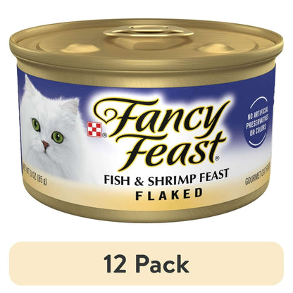 Purina Fancy Feast Flaked Kitten Food, Wet Cat Food, Fish & Shrimp Feast, 3 oz Can