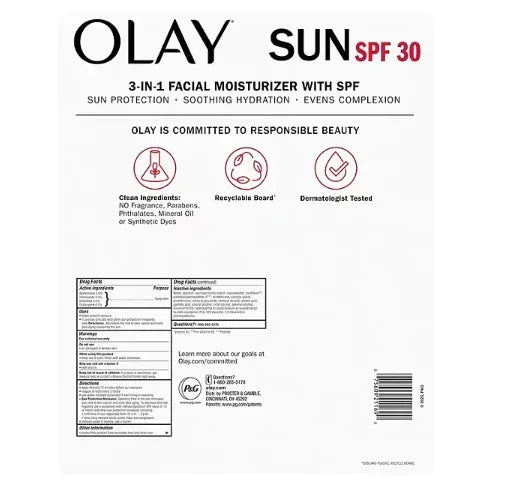 Olay Sun Hydrating 3-in-1 Facial Moisturizer with SPF 30, 1.7 oz., 2 pk.