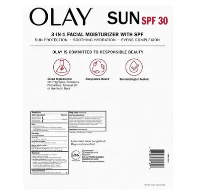 Olay Sun Hydrating 3-in-1 Facial Moisturizer with SPF 30, 1.7 oz., 2 pk.