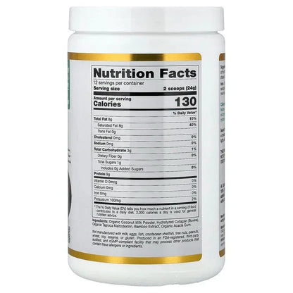 California Gold Nutrition, Superfoods, Collagen Coconut Creamer with Organic Coconut Milk Powder, and Hydrolyzed Collagen Peptides, Unsweetened, 12 Packets 0.85 oz (24 g) Each