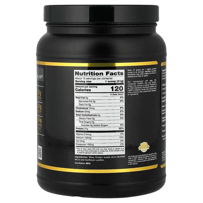 California Gold Nutrition, Sport, Whey Protein Isolate, Dark Chocolate , 2 lb (907 g)