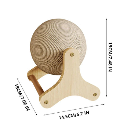 SPOORYYO Cat Scratcher Toy, Cat Exercise Wheel Toy, Natural Sisal Cat Scratching Ball with Stable Stand, Spinning Cats Ball Interactive Exercise Toy, Indoor Outdoor Pet Supplies for Cat Lovers