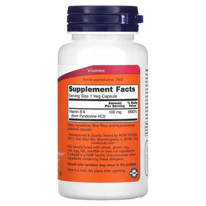 NOW Foods, B-6, 100 mg