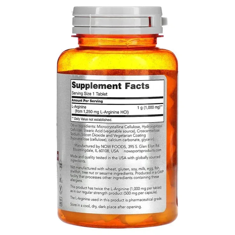 NOW Foods, L-Arginine, 1,000 mg, 120 Tablets