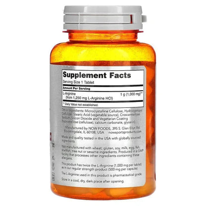 NOW Foods, L-Arginine, 1,000 mg, 120 Tablets