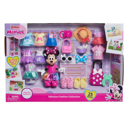 Disney Junior Minnie Mouse Fabulous Fashion Collection Articulated Doll and Accessories, 22-pieces Baby and Toddler Toys