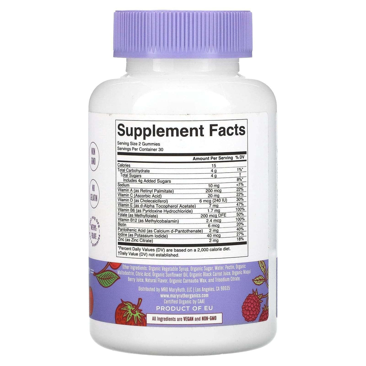 MaryRuth's, Organic Kids Multivitamin Gummies, Mixed Berry & Cherry, 60 Gummies