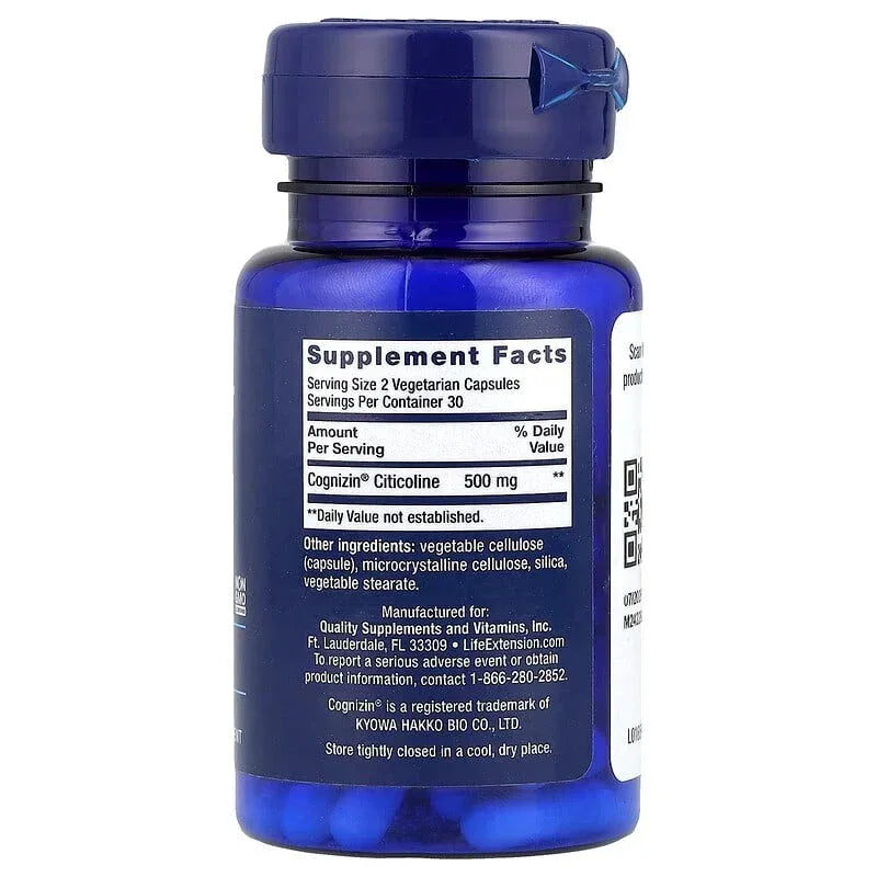Life Extension, Citicoline (CDP-Choline), 60 Vegetarian Capsules (250 mg per Capsule)