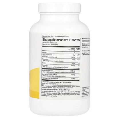 Super Nutrition, Glucosamine, Chondroitin, & MSM with Potassium and Vitamin C, 240 Veggie Capsules