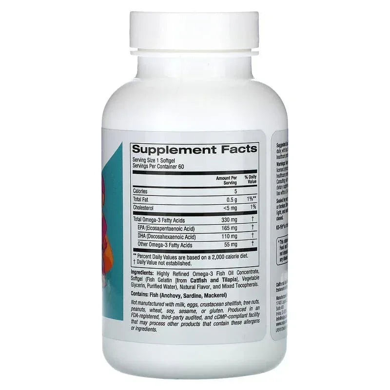 California Gold Nutrition, Kid’s Omega-3 Fish Oil, Natural Strawberry, 60 Fish Gelatin Softgels