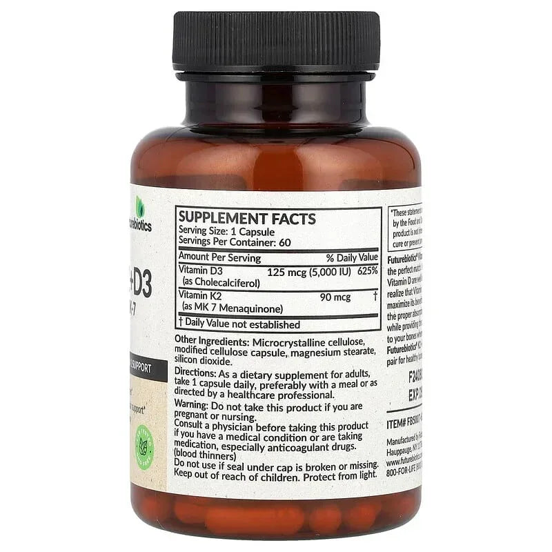 Futurebiotics, Vitamin K2 + D3 , 120 Capsules