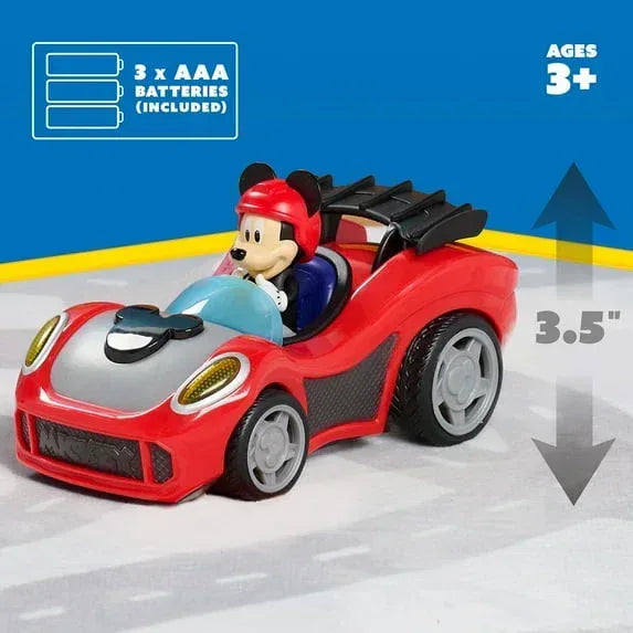 Mickey Mouse Rev 'n Go Vehicles with Lights and Sounds, Mickey's Car, Mickey Mouse Phrases Baby and Toddler Toys