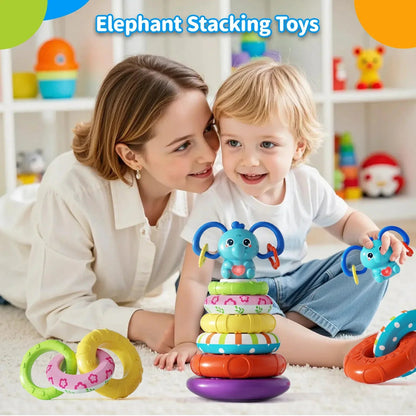Dimoarch 4 in 1 Baby Toys 6-12 Months Boys Girls, Montessori Babies Toy, Infant Toys Suitable for 3-6-9-12 Months Old Baby Boys and Girls Toy Bundles Gift