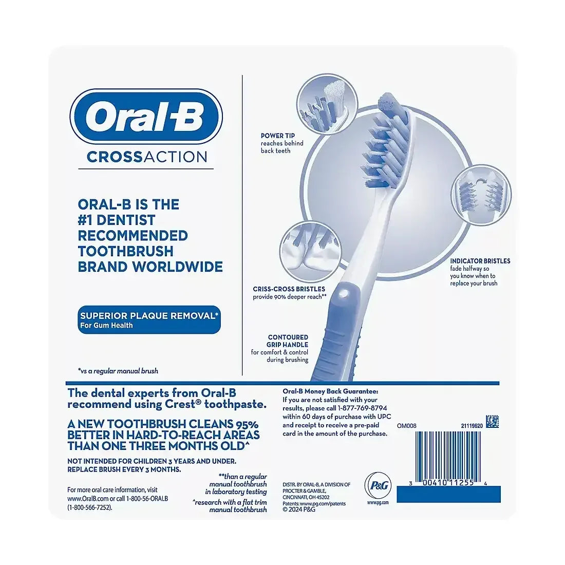 Oral-B Cross Action Manual Toothbrushes, 8 pk.