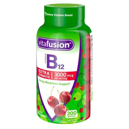 Vitafusion Extra Strength B12 Vitamin Gummies, 3000 Mcg, Cherry (200 Ct.)