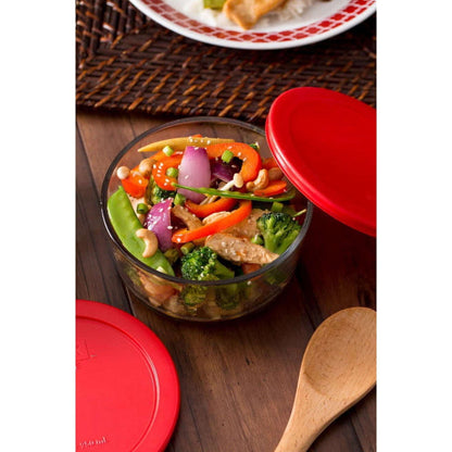 Pyrex Simply Store 4C Glass Food Storage and Baking Container, Set of 2 with Lids