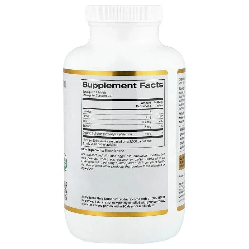 California Gold Nutrition, Organic Spirulina with Phycocyanin, and Chlorophyll
