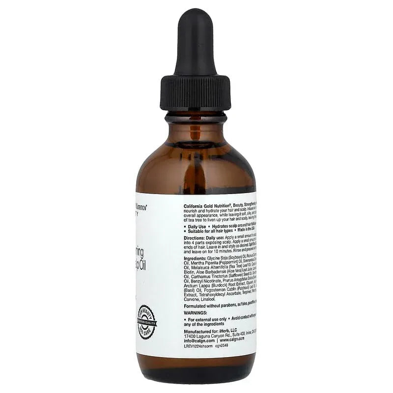 California Gold Nutrition, Strengthening Hair & Scalp Oil, Biotin, Rosemary Mint, 2 fl oz (59 ml)