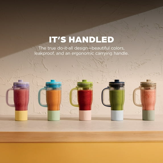 Ninja BlendBOSS 26-Oz Personal Blender, for Smoothies & Frozen Drinks, Travel Tumbler with LeakProof Lid and Chug Spout, Auto-iQ Technology, 1200PW, DB301CY Cyberspace