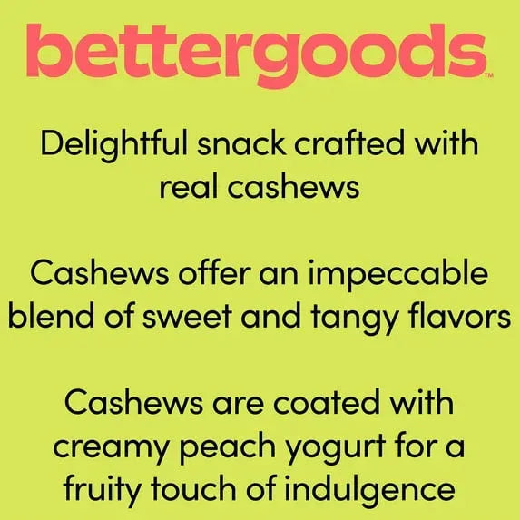 bettergoods Peach Flavored Yogurt Covered Cashews, 9.5 oz