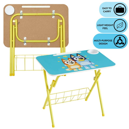 Bluey Kids' 2-piece Activity Desk and Chair Set, Blue/Yellow