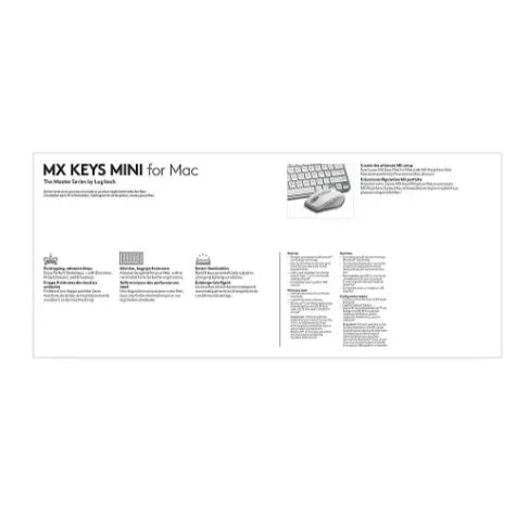 Logitech MX Keys Mini Keyboard for Mac - Silver and White