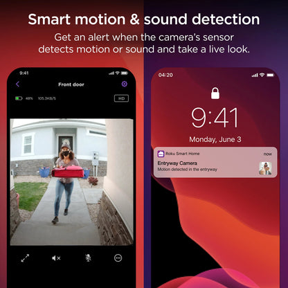 Roku Wire-Free Video Doorbell & Chime SE (1-Pack) with Motion & Sound Detection - Voice Control
