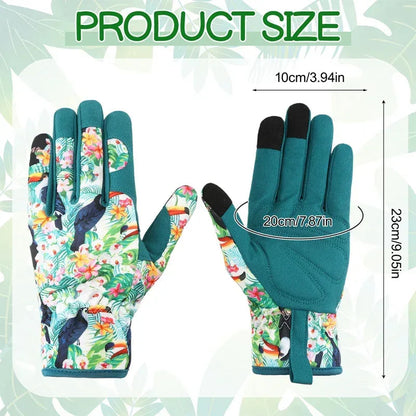 Hengguang Gardening Gloves for Women - Thorn Proof & Puncture Resistant, Breathable Floral Gloves for Rose Pruning,Mother's Day Gift (Floral Design)