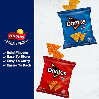 (Pack of 2) Doritos Cool Ranch Flavored Tortilla Chips Snacks Multipack, 1 oz Bags, 40 Count