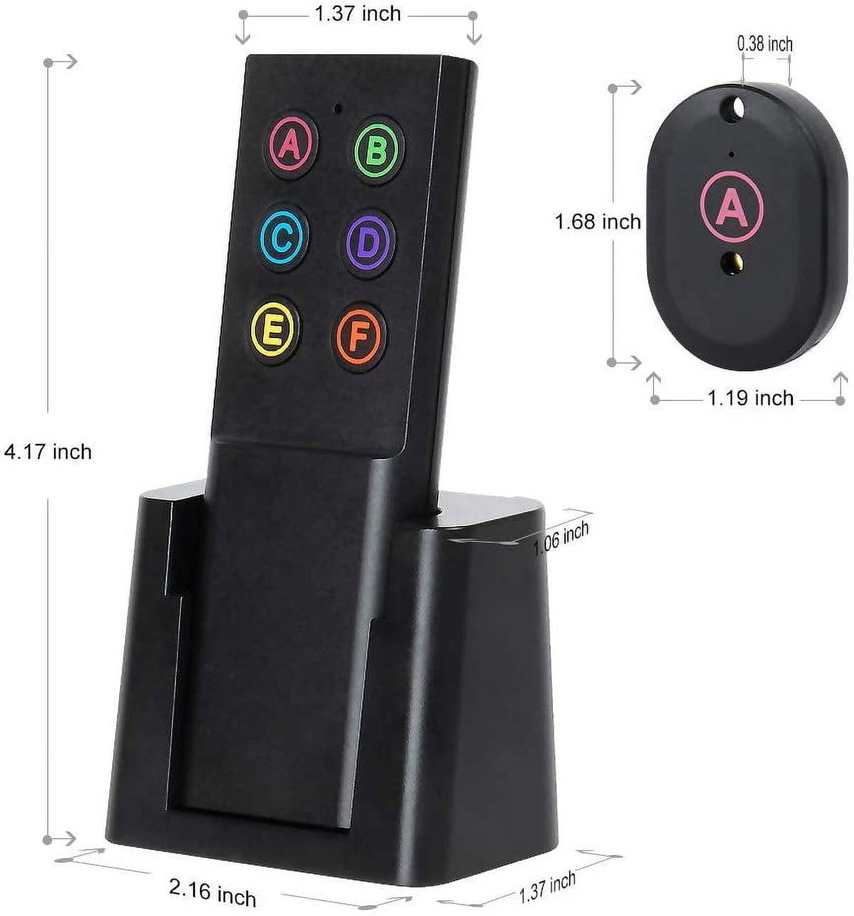 6 Smart Key Locators with Remote Tracker, 1 RF Transmitter, Item Tracker