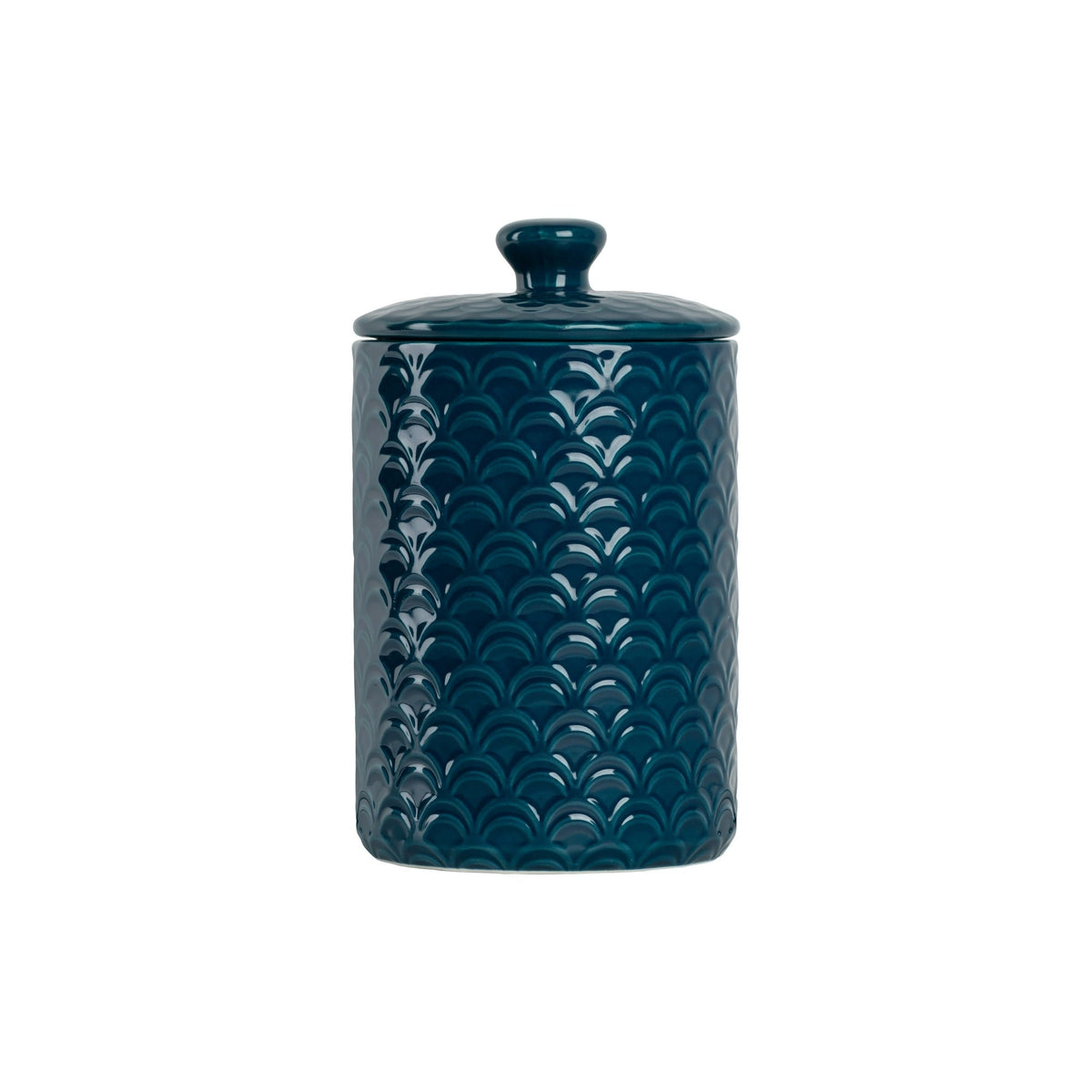 10 Strawberry Street Ocean 3-Piece Ceramic Food Storage Canister Set, Navy Blue, 24-Ounce, 38-Ounce, 72-Ounce