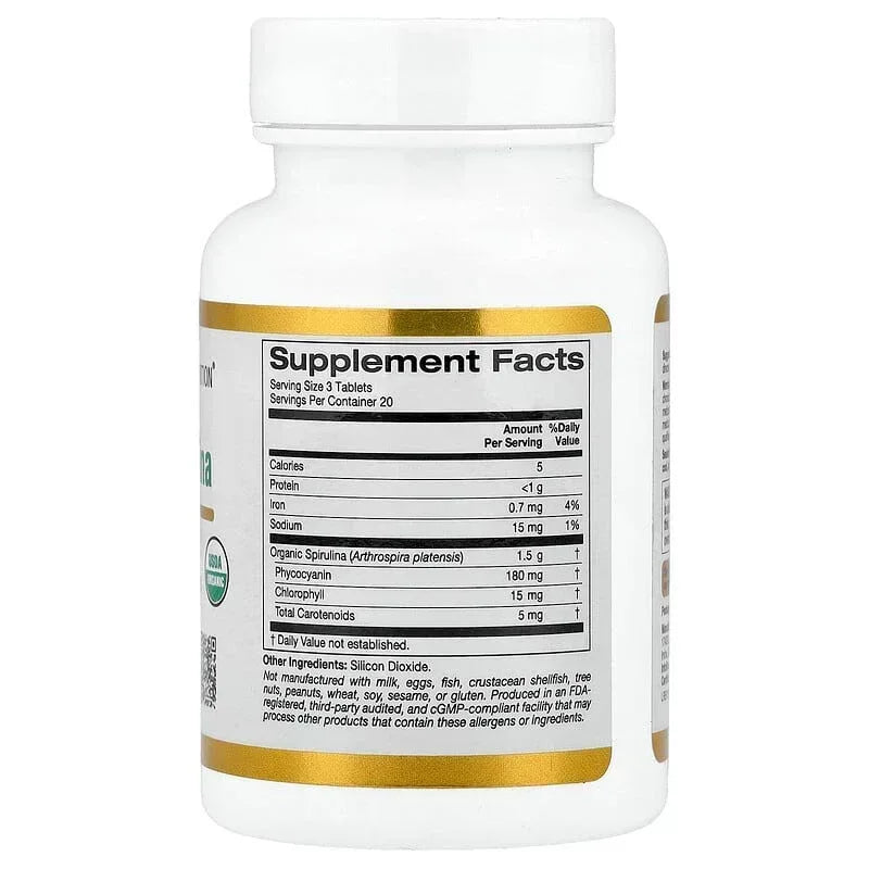 California Gold Nutrition, Organic Spirulina with Phycocyanin, and Chlorophyll
