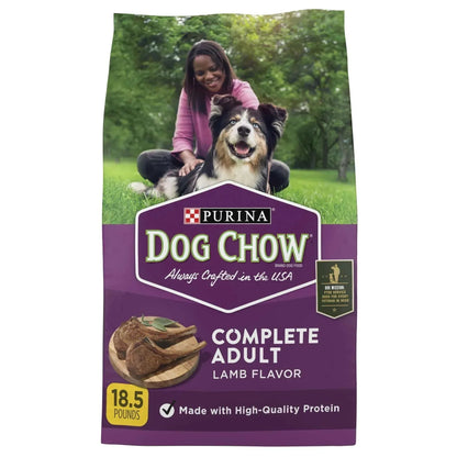 Purina Dog Chow Complete Dry Dog Food for Adult Dogs High Protein, Lamb