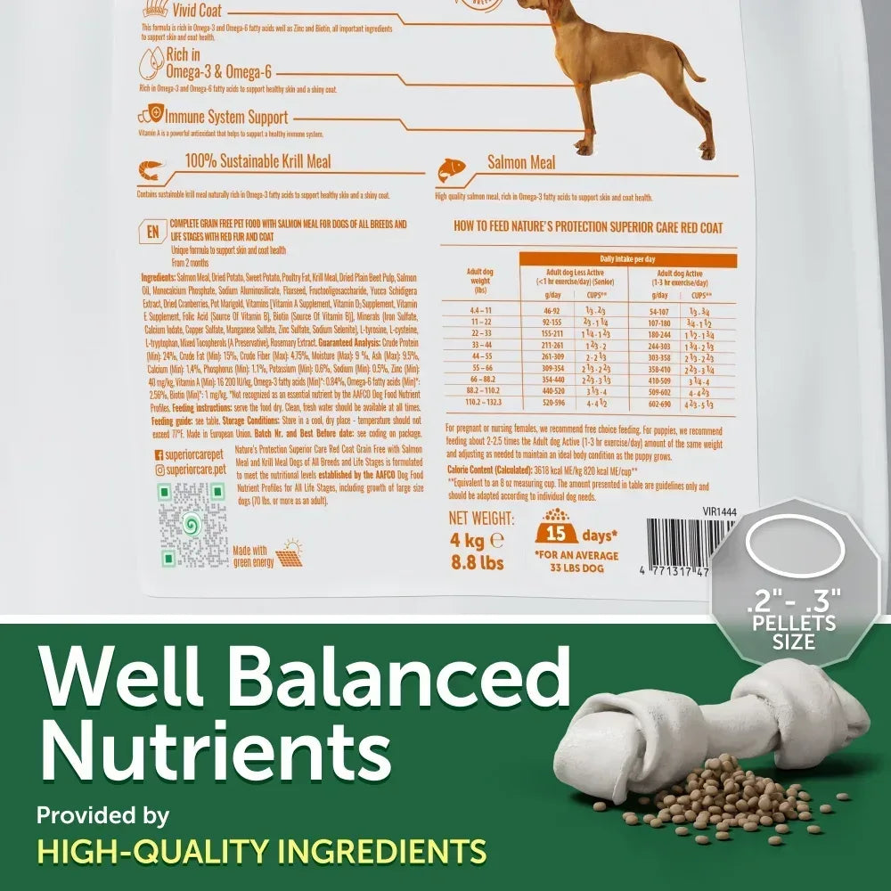 Nature's Protection Superior Care Grain Free Salmon Dry Dog Food, All Breed All Life Stages, 22 lb Bag