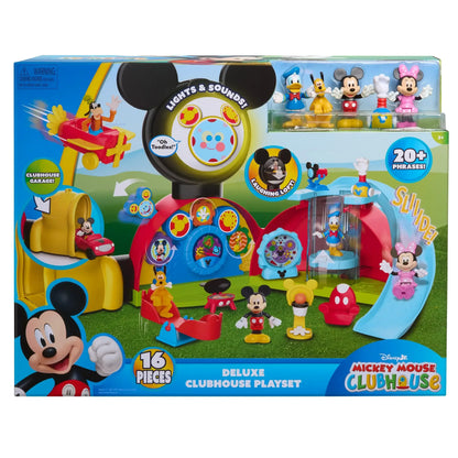 Disney Jr. Mickey Mouse 28-inch Clubhouse Deluxe Playset, 16-pieces, Kids Ages 3 and up