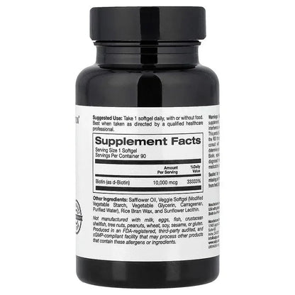 California Gold Nutrition, Biotin, 10,000 mcg, 90 Veggie Softgels