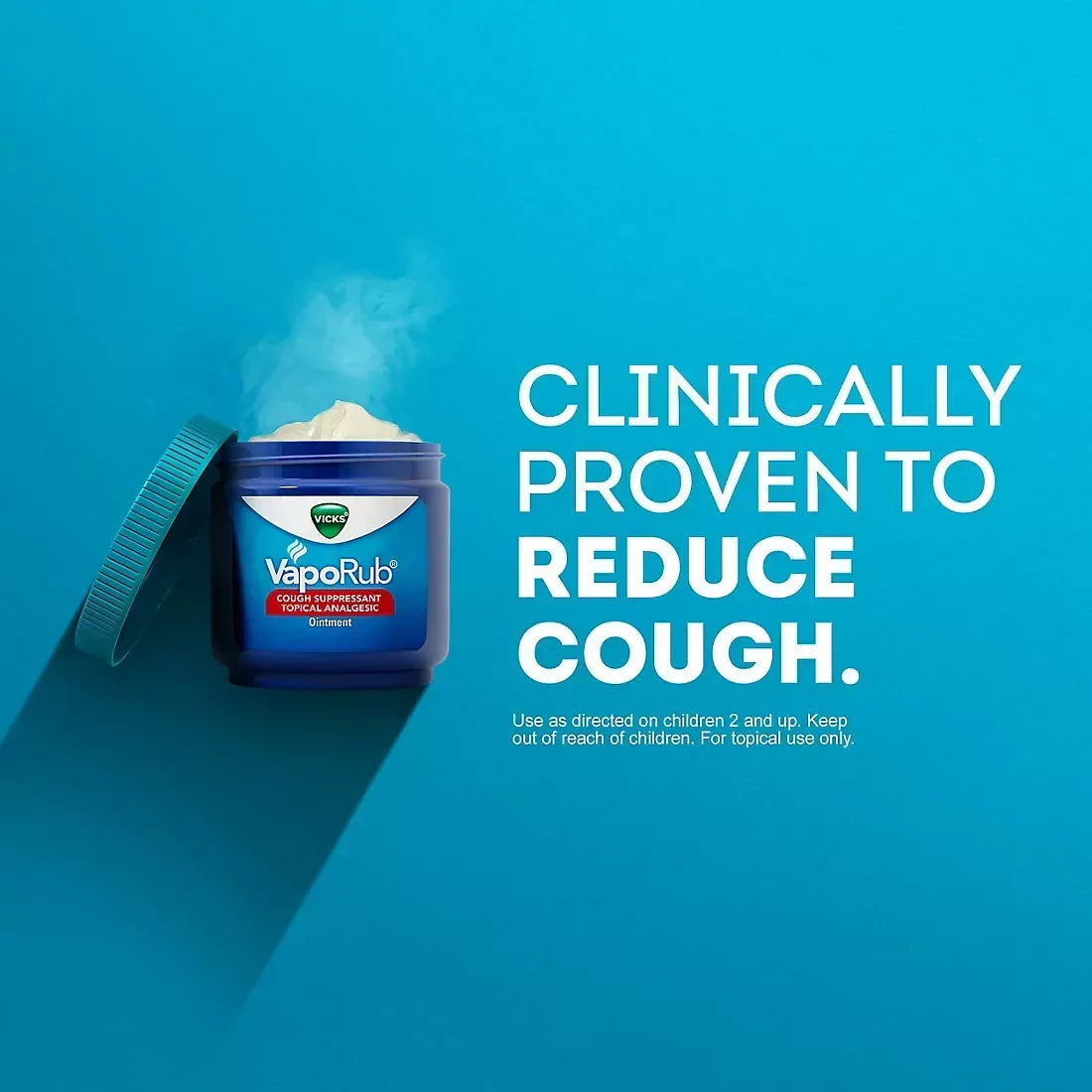 Vicks VapoRub Cough Suppressant Topical Analgesic Ointment, 2 pk./3.53 oz.